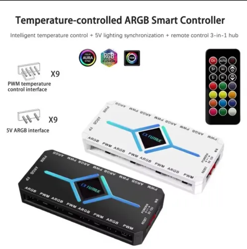 Controladora ARGB e PWM para fans 5v