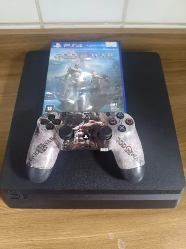 Ps4 slim + jogo físico + controle