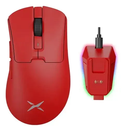 Mouse Delux M900 Pro 8k Polling Dock De Carregamento Cor Vermelho