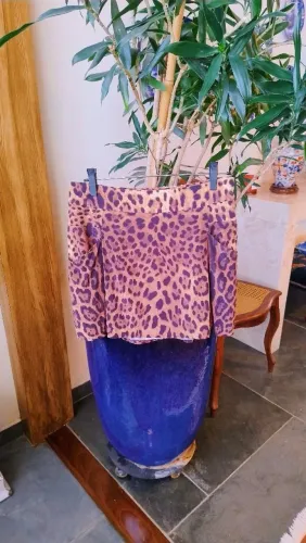 Saia de Seda Animal Print (estampa de onça) da Bo.Bô