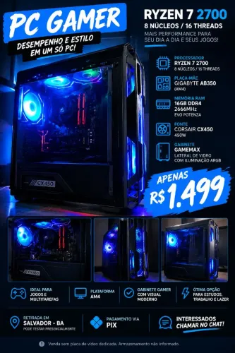 PC GAMER RYZEN 7 2700 | 16GB RAM | GAME MAX ARGB