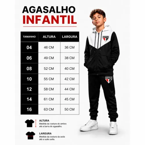 Agasalho Infantil Juvenil Blusa e Calça São Paulo FC