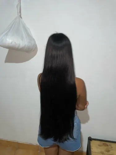 Cabelo Humano Natural e Liso, 49 cm