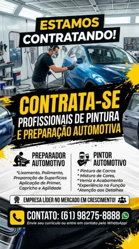 Preparador e pintor automotivo contratação imediata