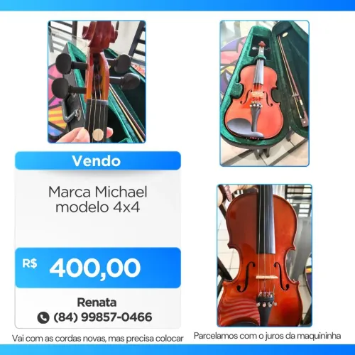 Violino Michael 4/4 com arco em Pau Brasil 