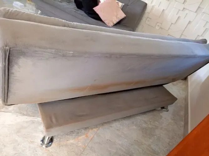 Sofá-cama 3 lugares Mobly cinza, retirada no local