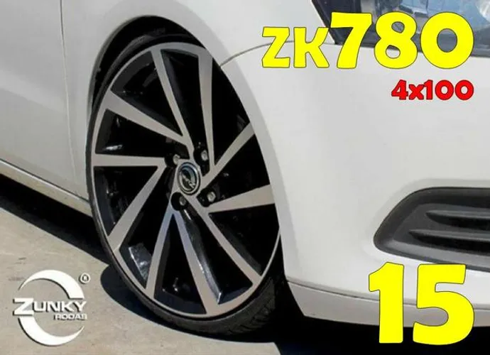 Roda aro 15 VW zk 780 Grafite com diamantado gol 4X100 jogo