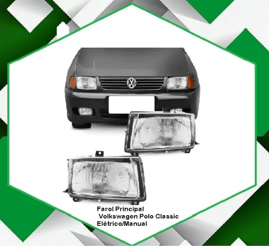 Farol Volkswagen Polo Classic Elétrico/Manual H4 Tyc Ano:2002 Até 2001