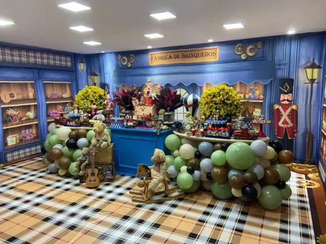 Painel de Aniversário , Tema " Fábrica de Brinquedos "