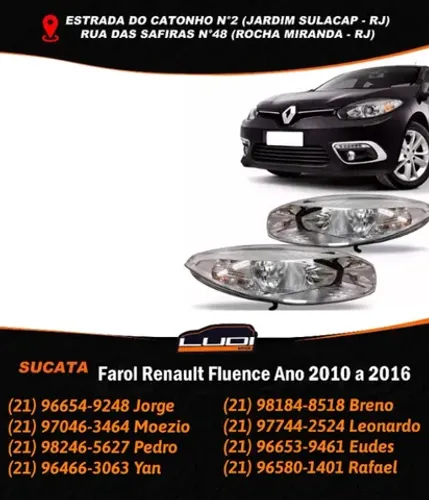 Farol Renault Fluence Ano 2010