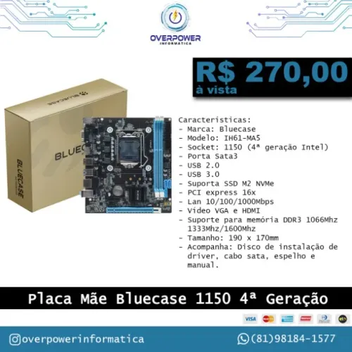 Placa mãe socket 1150 4ª geração - NOVO + NF