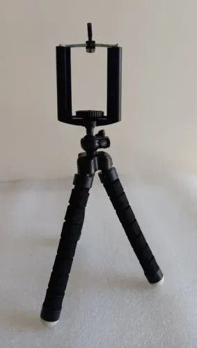 Mini Suporte Tripé de Mesa Para Celular e Câmera - Gira 360º