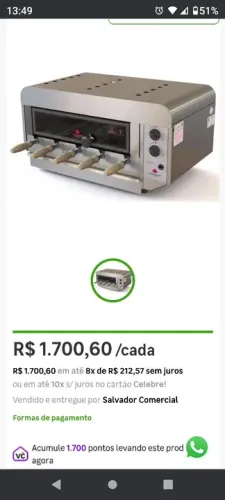Churrasqueira a gaz e elétrica 