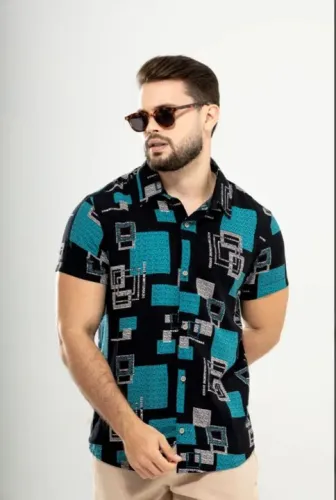 Camisas estampadas masculina em viscolinho 