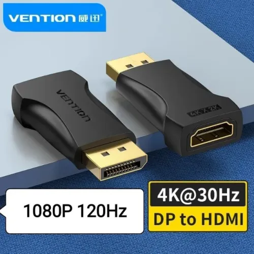 Adaptador - DisplayPort para HDMI original Vention - 4K 30Hz e 1080p 120Hz - Blindado