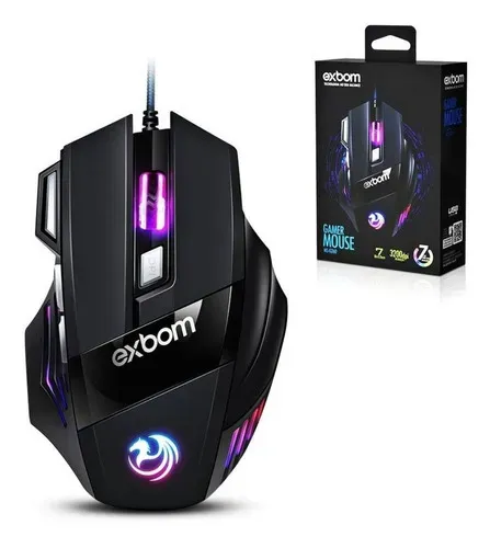 Mouse Gamer 3200 Dpi com RGB Gaming Usb MS-G260