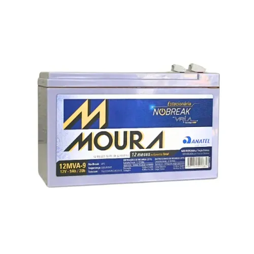 Bateria Estacionária Moura 9Ah 12V a base de troca.