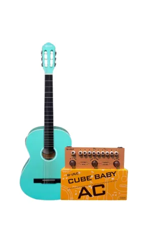 Violão Eletroacústico Náilon Giannini Start N-14 EQ TBS + M-vave VD633 Cube Baby AC