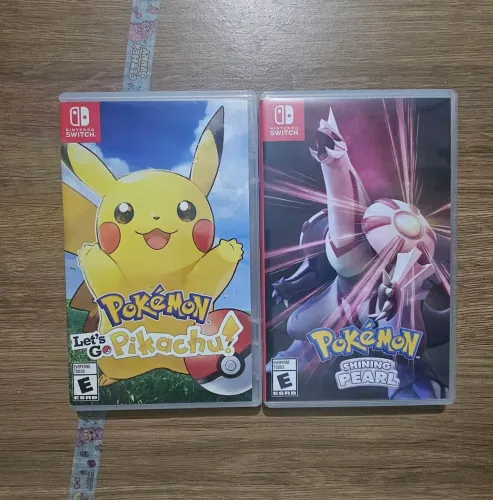 Combo 2 (dois) Jogos Pokemon Lets Go Pikachu + Shinning Pearl Nintendo Switch Usados