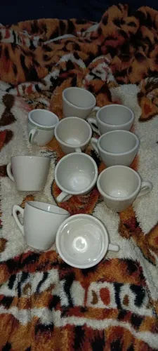Lote 10 xícaras vintage Porcelana D. Pedro II - Rio de Janeiro<br>
