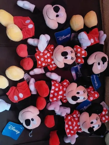 Kit 6 pelúcias originais 20cm Mickey e Minnie 