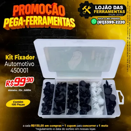 Kit Fixador Automotivo 100 Peças 450001