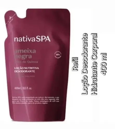 Loção Desodorante Hidratante Corporal Nativa Spa Ameixa Negra Refil 400 ml, o boticário