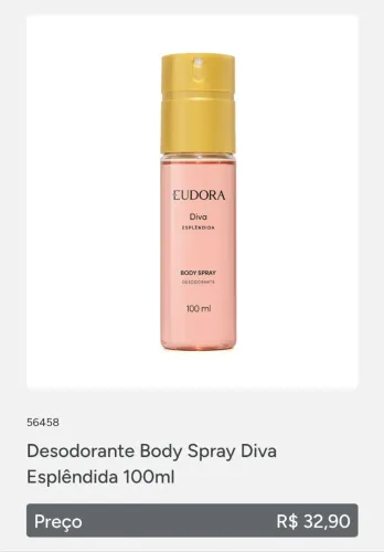 Desodorante Body Spray Diva Esplêndida 100ml