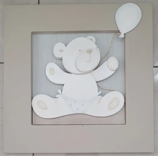 Quadro Decorativo Ursinho com Balão