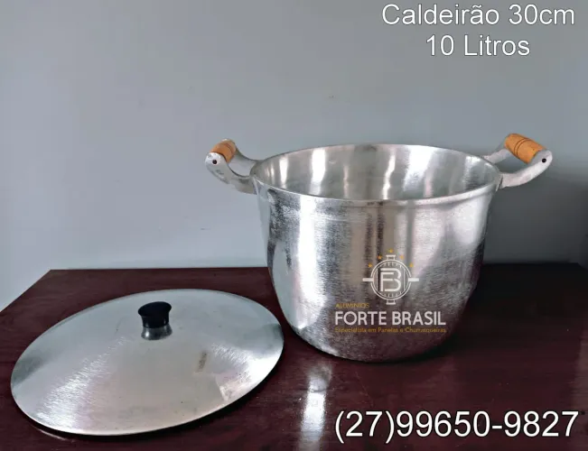 Caldeirão grande 30cm - 10 Litros - alumínio batido grosso