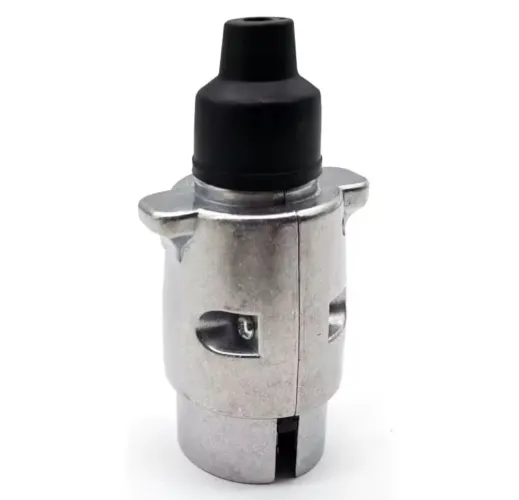 Kit Tomada + Plug 7 pinos em alumínio p/ Reboque/Carreta/Engate Resistente