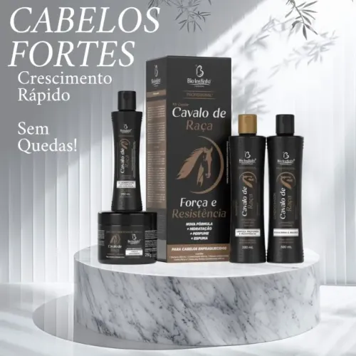 KIT FORÇA E RESISTÊNCIA CABELOS ENFRAQUECIDOS (4 PRODUTOS) - BIO INSTINTO CAVALO DE RAÇA