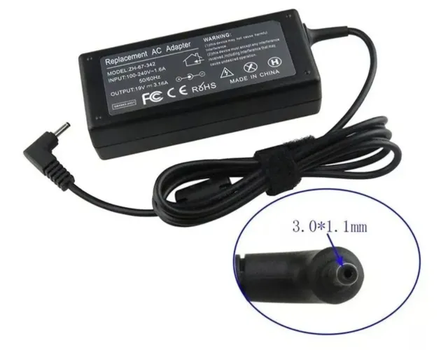 Carregador Fonte p/ Notebooks 19V 3.16A - Bivolt p/ Samsung NP350XAA e outros