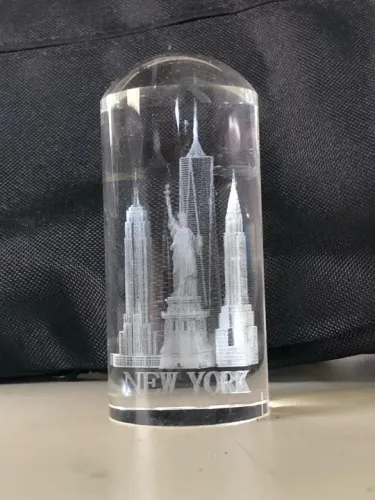 Vidro Cristal New York Torre Gêmeas Laser 3D