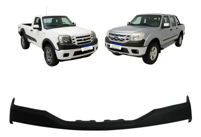 Spoiler Superior Parachoque Ford Ranger 2010 A 2012 Preto Preto