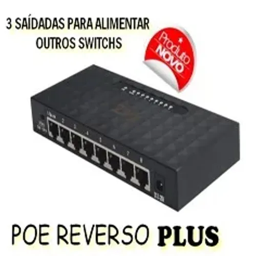 Switch Poe Reverso 5~48v Vlan 2flex  4 Saidas Plus /100  2flex        0708   d377