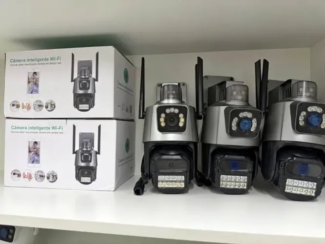 Câmera de Segurança Dupla Wifi 4K Icsee Alarme Sirene