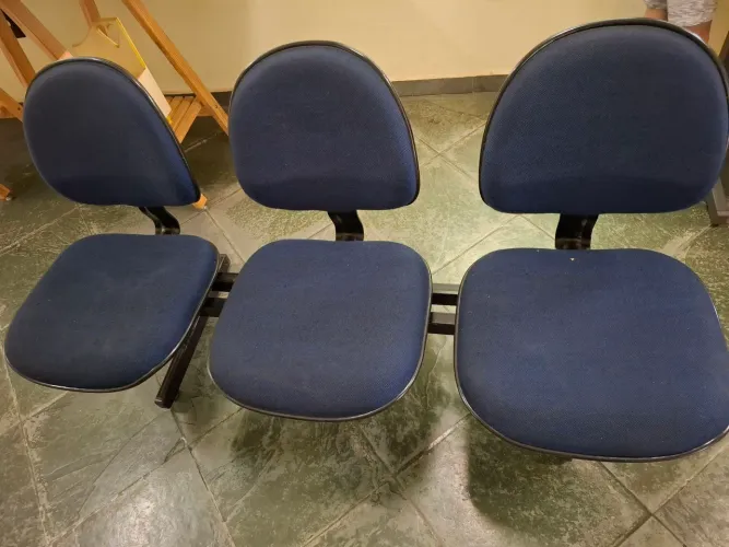 Conjunto de Cadeiras Azul para Sala de Espera ou Escritório
