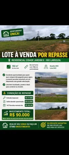 Terreno Residencial Cidade Jardim II - Rio Largo/AL