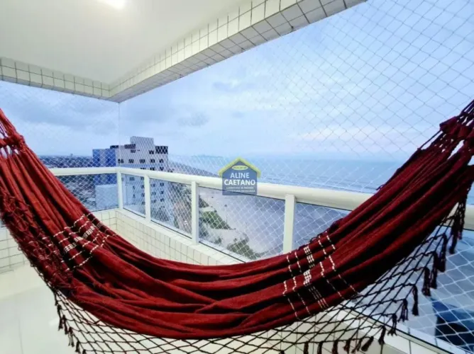 Cobertura em Vila Caiçara - Prédio Frente Mar - Mobiliada!!