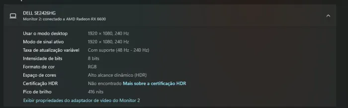 Monitor Gamer DELL SE2426HG 1080p 240hz
