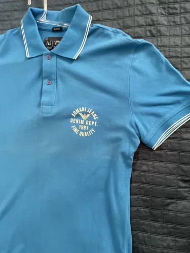 Blusa Polo Armani Azul Masculina Original