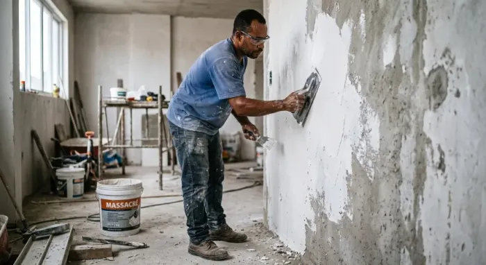 Ajudante de Pintor e Pedreiro - Emassar Paredes