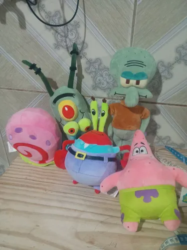 Coleção personagens do Bob esponja 5 personagens oficiais