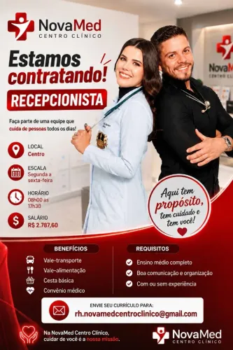 Recepcionista no Centro