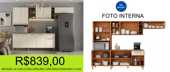 armario de cozinha - off - amplo - compre e retire hoje mesmo