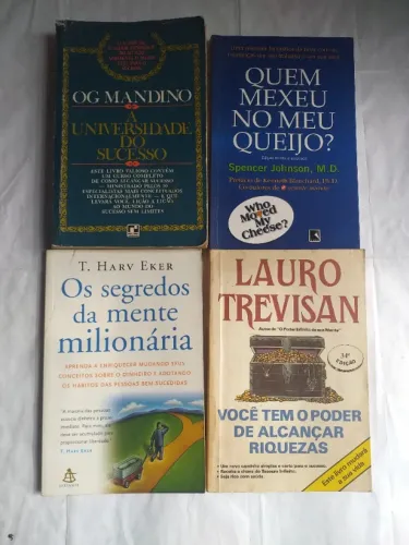 livros sobre finanças pessoais e desenvolvimento, valores na descrição