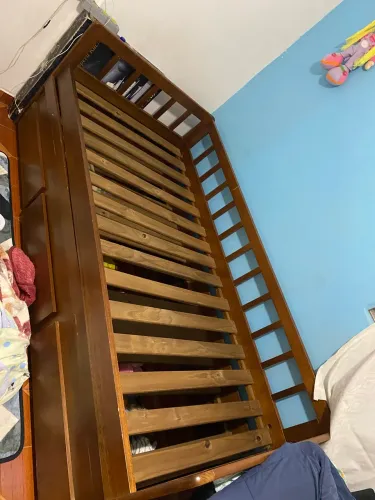 Bicama de solteiro com 3 gaveta- cama madeira maciça