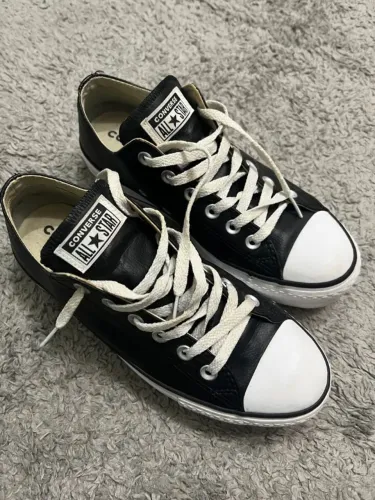 Converse All Star Chuck Taylor Couro Tênis Plataforma Preto