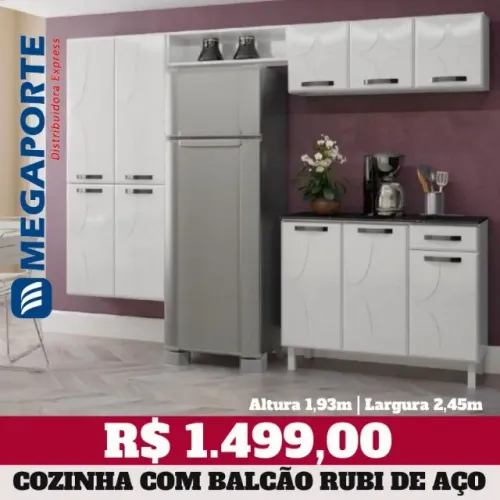 Armário de Cozinha Completo de Aço Smart 4 Peças (Novo) Entrega Grátis!